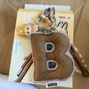 Pop Mart THE MONSTERS Pin for Love Labubu Series Letter Pendant Keychain B